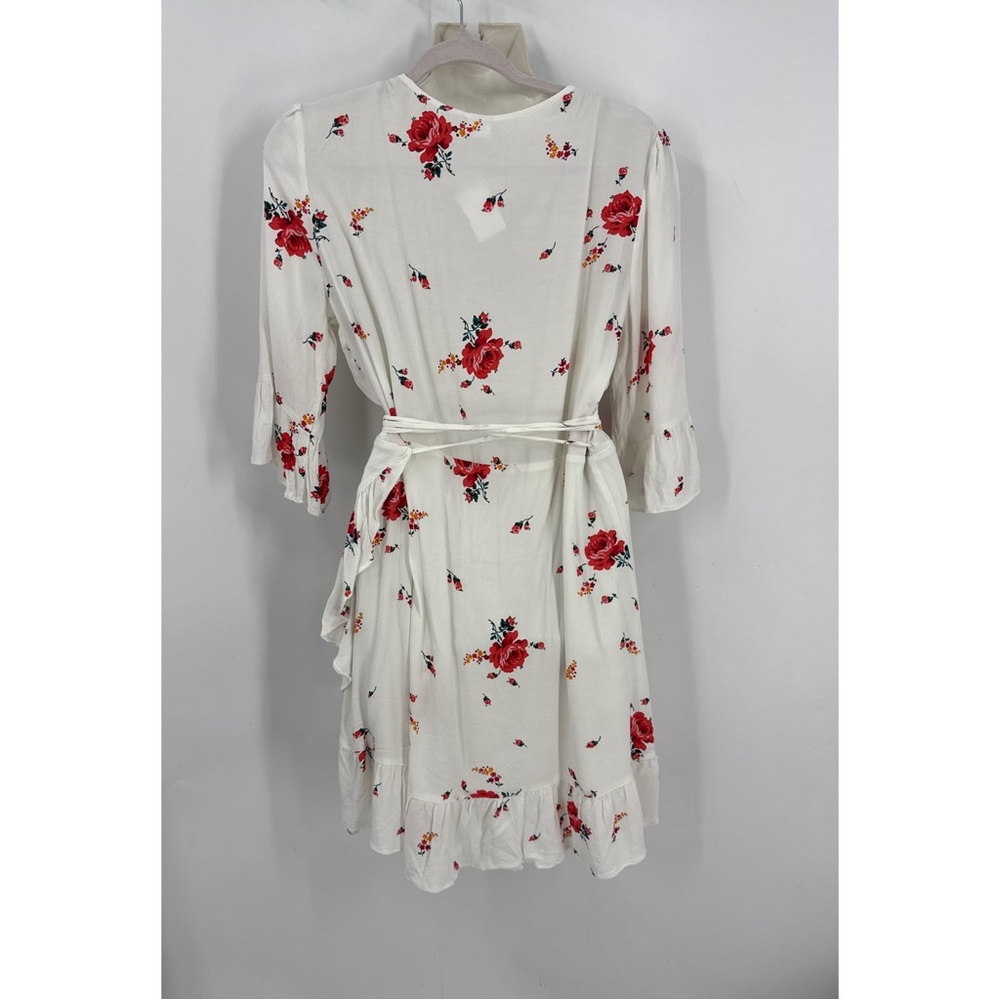GAP Floral ruffle Wrap Mini Dress - White and Red L - Picture 2 of 15